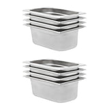 Gastronorm Containers 8 pcs GN 1/4 100 mm Stainless Steel 50902
