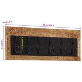 Wall-mounted Coat Rack with 6 Hooks Solid Wood Mango 358952