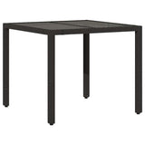 Garden Table Black PE Rattan 90x90 cm Sturdy Garden Table 365586