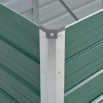 Garden Raised Bed Galvanised Steel 240x80x77 cm Green 44841