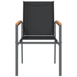 Garden Chairs 4 pcs Black 55x61.5x90 cm Textilene and Steel 3187085