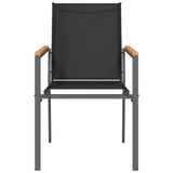 Garden Chair Set of 2 Black Textilene, powder-coated steel Medium 364099
