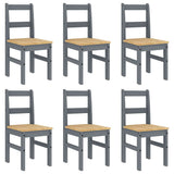 7 Piece Dining Set PANAMA Grey Solid Wood Pine 3345192