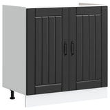 Sink Base Cabinet Lucca 2 pcs Black Engineered Wood 3315012