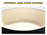 Cast iron 6QT cooking pot - Gradient Black Color - Includes two silicone gloves - Enamel pot 92886056