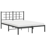Metal Bed Frame without Mattress with Headboard Black 140x200cm 355562