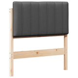Upholstered Headboard Brown and Dark Grey 80 cm Solid Pine Wood 880204