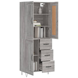 Highboard Grey Sonoma 69.5x34x180 cm Engineered Wood 3200039