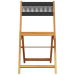 ZNTS 3 Piece Bistro Set Black Polypropylene and Solid Wood 3281745