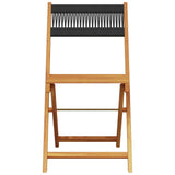 5 Piece Garden Dining Set Black Polypropylene and Solid Wood 3281769