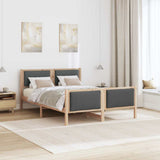 Bed Frame with Headboard Dark Grey 135 x 190 cm Fabric 878340
