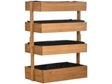Four-Tier Basket Wooden Plant Stand - Orange T3398P318757