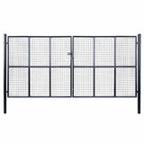 Mesh Garden Gate Galvanised Steel 400x200 cm Grey 143379