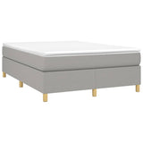 Box Spring Bed Frame Light Grey Double Fabric 3121208
