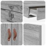 Storage Bed Frame with Drawer Grey sonoma 236.5 x 200 x 31.5 cm 3335626