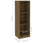 Book Cabinet/Room Divider Honey Brown Solid Pinewood 809939