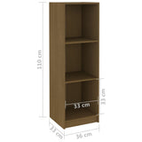 Book Cabinet/Room Divider Honey Brown Solid Pinewood 809939