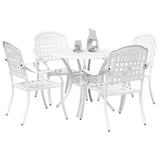 Garden Dining Set 5 pcs White Aluminium 3334686