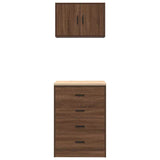 ZNTS Garage Cabinets 2 pcs Brown Oak Engineered Wood 3328338