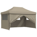 ZNTS Foldable Party Tent Pop-Up with 4 Sidewalls Taupe 4004978