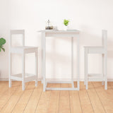 Bar Chair Set of 2 White Solid pine wood Large Durable 822143