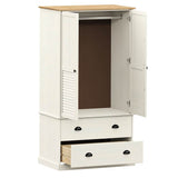 Wardrobe VIGO White 90x55x170 cm Solid Wood Pine 353164