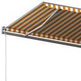 Freestanding Manual Retractable Awning 500x350 cm Yellow/White 3069858