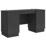 Desk with Shelf Black 142.5 x 50 x 75 cm Engineered Wood 3414622