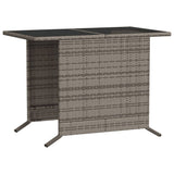 3 Piece Bistro Set with Cushions Grey Poly Rattan 365123