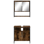 ZNTS 2 Piece Bathroom Furniture Set Smoked Oak Engineered Wood 3214657