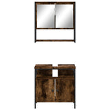 ZNTS 2 Piece Bathroom Furniture Set Smoked Oak Engineered Wood 3214657
