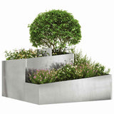 Garden Planter Silver 80 x 80 x 50 cm Stainless Steel 873582