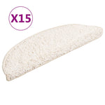 Stair Mats 15 pcs 56x17x3 cm White Half Round 133898