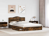 Storage Bed with Drawer Smoked Oak 120 x 200 cm Engineered Wood 3413524