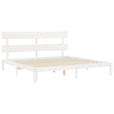 Bed Frame without Mattress White 200x200 cm Solid Wood Pine 3193552