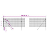 Wire Mesh Fence Anthracite 0.8x10 m Galvanised Steel 154192