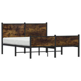 Metal Bed Frame without Mattress Smoked Oak 140x190 cm 4007850