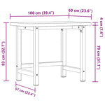 Workbench 100x60x83 cm Solid Wood Beech Rectangular 3309663