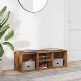 Shoe Storage Bench Old Wood 102x35x35 cm Engineered Wood 856410