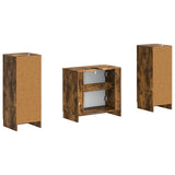 2 Piece Bathroom Cabinet Set UTRECHT Smoked Oak Engineered Wood 3418058