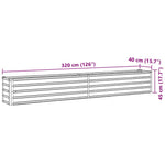 Garden Raised Bed Galvanised Steel 320x40x45 cm Brown 47054
