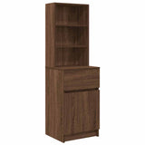 Bedside Cabinet Brown Oak 39x35x125 cm Engineered Wood 861316