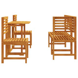 Garden Bistro Set 5 pcs Brown Solid Acacia Wood 3328696