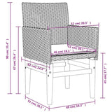 Garden Chairs with Cushions 2 pcs Black Poly Rattan&Solid Wood 368714