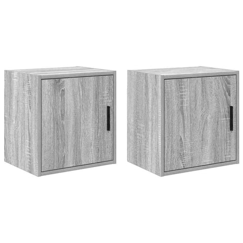 ZNTS Garage Wall Cabinets 2 pcs Grey Sonoma Engineered Wood 860636