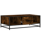Coffee Table Smoked Oak 100x57x35 cm Engineered Wood and Metal 848761