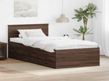 Daybed Manual Brown Oak and Black 90 x 200 cm Engineered Wood 3408535
