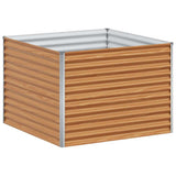 Garden Raised Bed Light Brown 98 x 100 x 68 cm Galvanised Steel 42017366