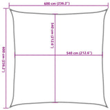 311719 Sunshade Sail 160 g/m Black 6x6 m HDPE