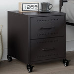 ZNTS Bedside Cabinet Black 36x39x43.5 cm Steel 846626